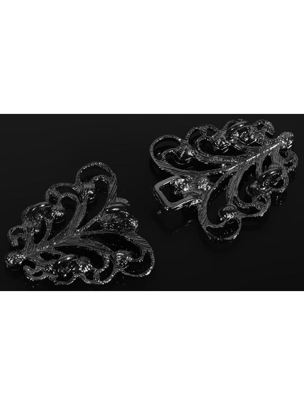 Декоративная застёжка, 6,5 × 3 см, цвет чёрный