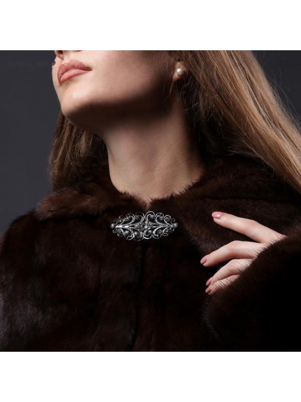 Декоративная застёжка, 6,5 × 3 см, цвет чёрный