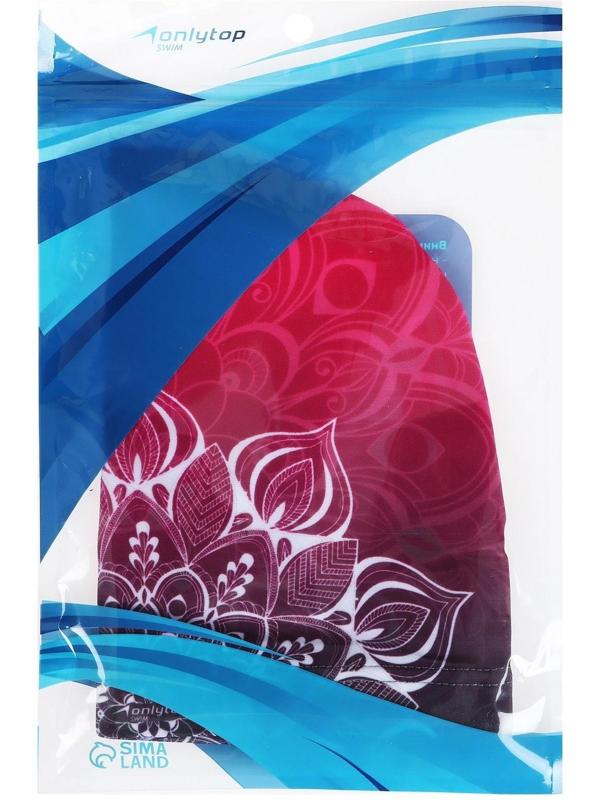 Шапочка для плавания взрослая, тканевая, обхват 54-60 см