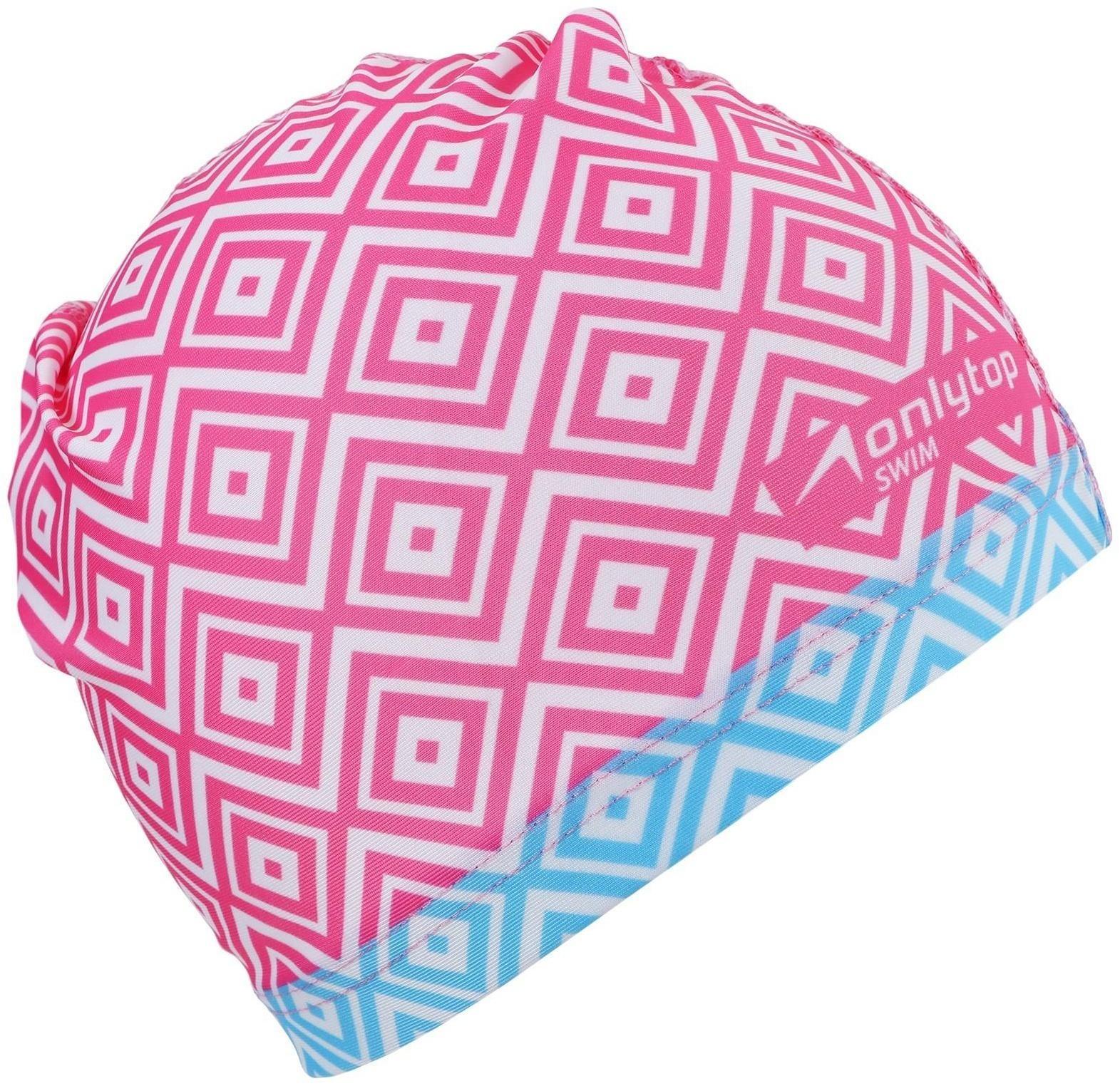 Шапочка для плавания взрослая ONLYTOP Swim, тканевая, обхват 54-60 см