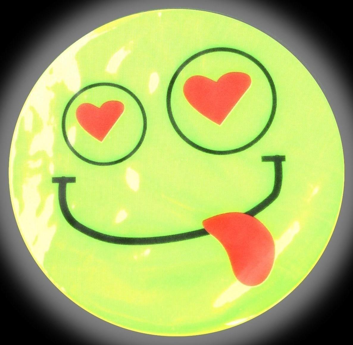Светоотражающие наклейки «Смайлы», d = 6,5 см, 6 шт на листе, цвет салатовый
