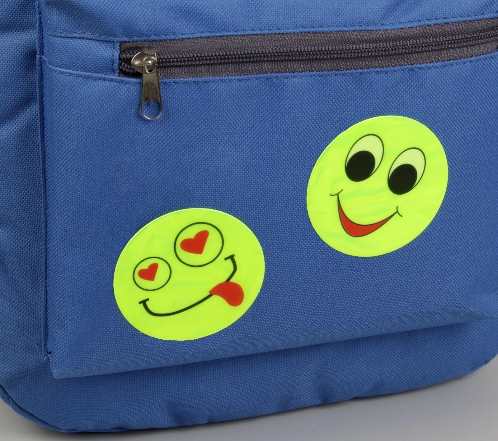 Светоотражающие наклейки «Смайлы», d = 6,5 см, 6 шт на листе, цвет салатовый