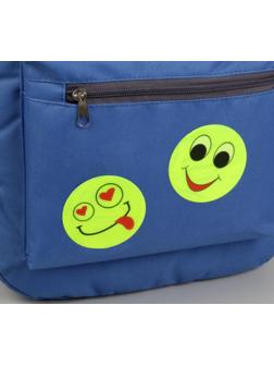 Светоотражающие наклейки «Смайлы», d = 6,5 см, 6 шт на листе, цвет салатовый