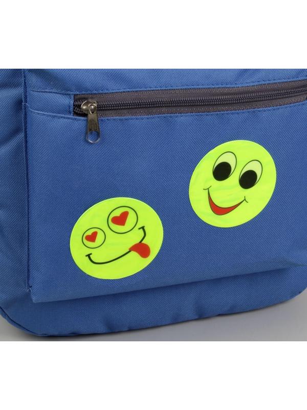 Светоотражающие наклейки «Смайлы», d = 6,5 см, 6 шт на листе, цвет салатовый