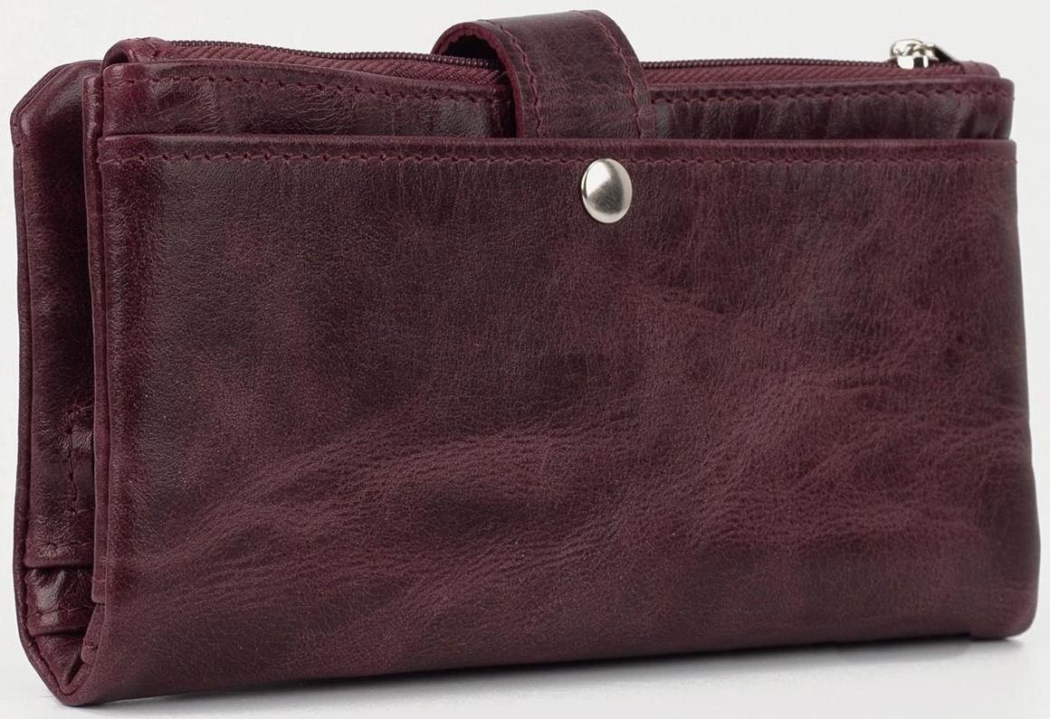 Кошелёк на кнопке, цвет бордовый