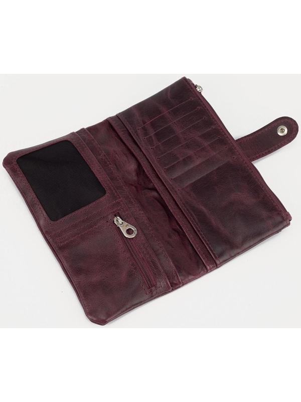Кошелёк на кнопке, цвет бордовый