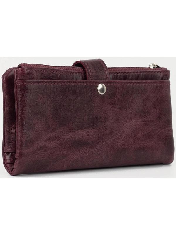 Кошелёк на кнопке, цвет бордовый