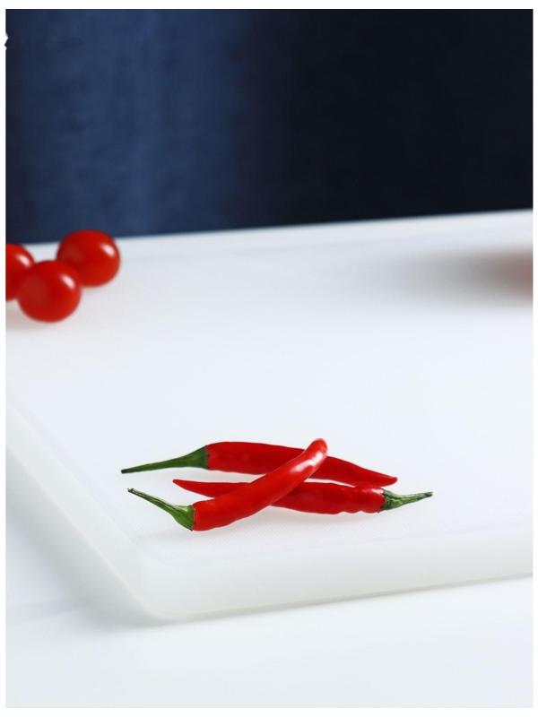 Доска профессиональная разделочная Доляна, 40×30 см, толщина 1,8 см, цвет белый