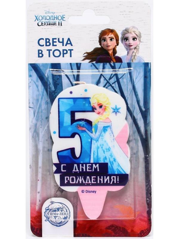 Свеча в торт цифра Дисней 5 