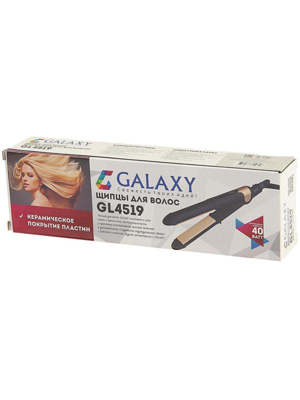 Выпрямитель Galaxy GL 4519, 40 Вт, керамическое покрытие, 85х20 мм, до 180 °С, чёрный