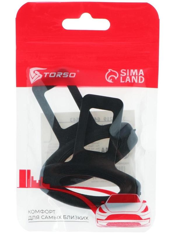 Заглушка ремня безопасности TORSO, пластик, черная, набор 2 шт