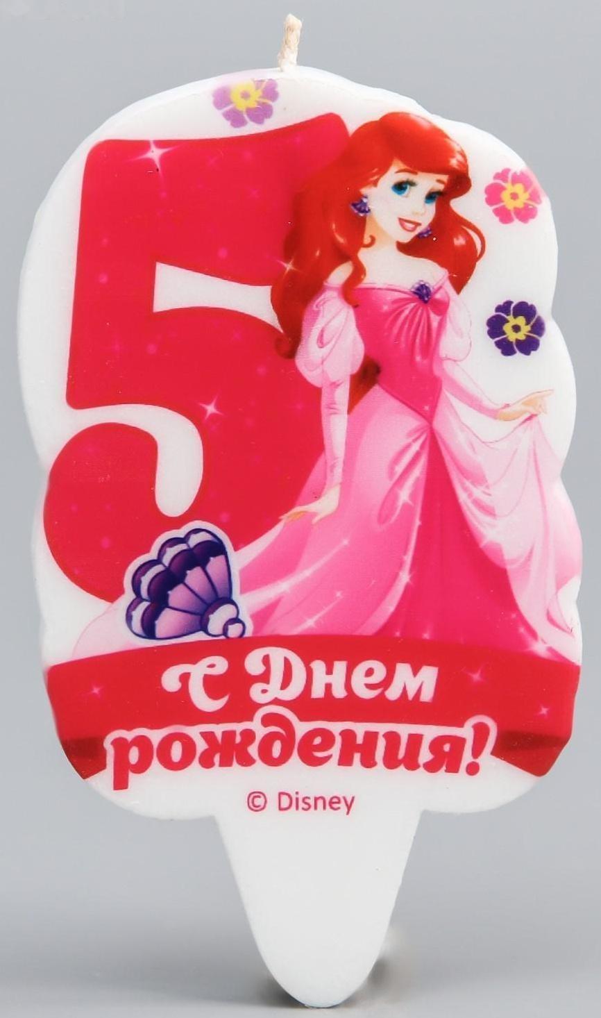 Свеча в торт цифра Дисней 5 