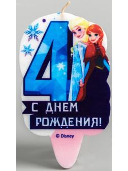 Свеча в торт цифра Дисней 4 