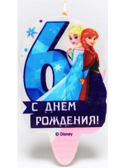 Свеча в торт цифра Дисней 6 