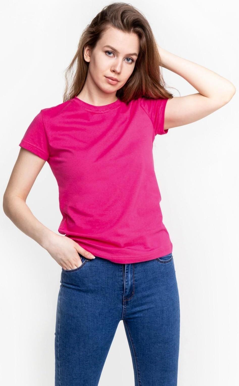 Футболка женская, цвет розовый МИКС, размер 48