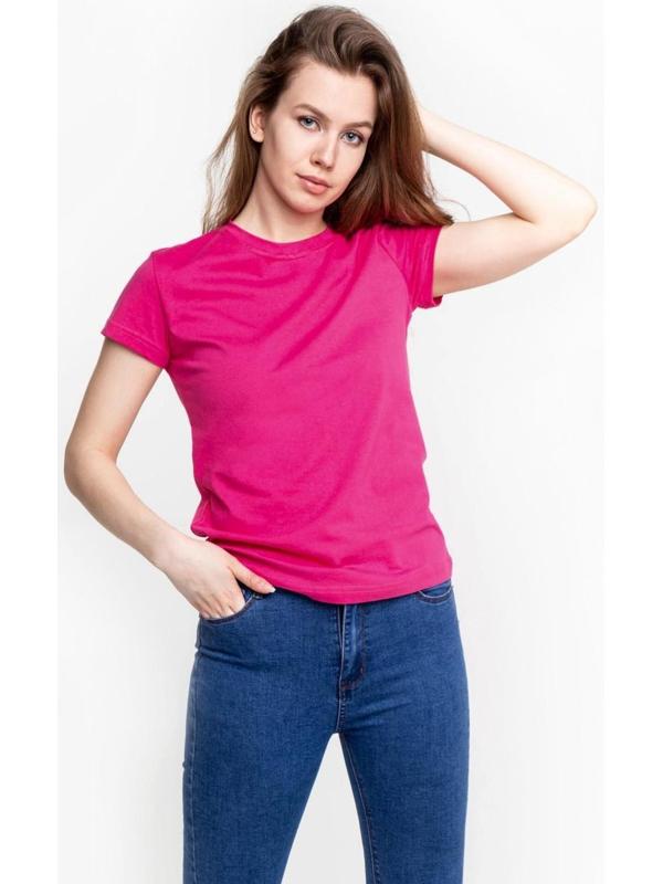 Футболка женская, цвет розовый МИКС, размер 48