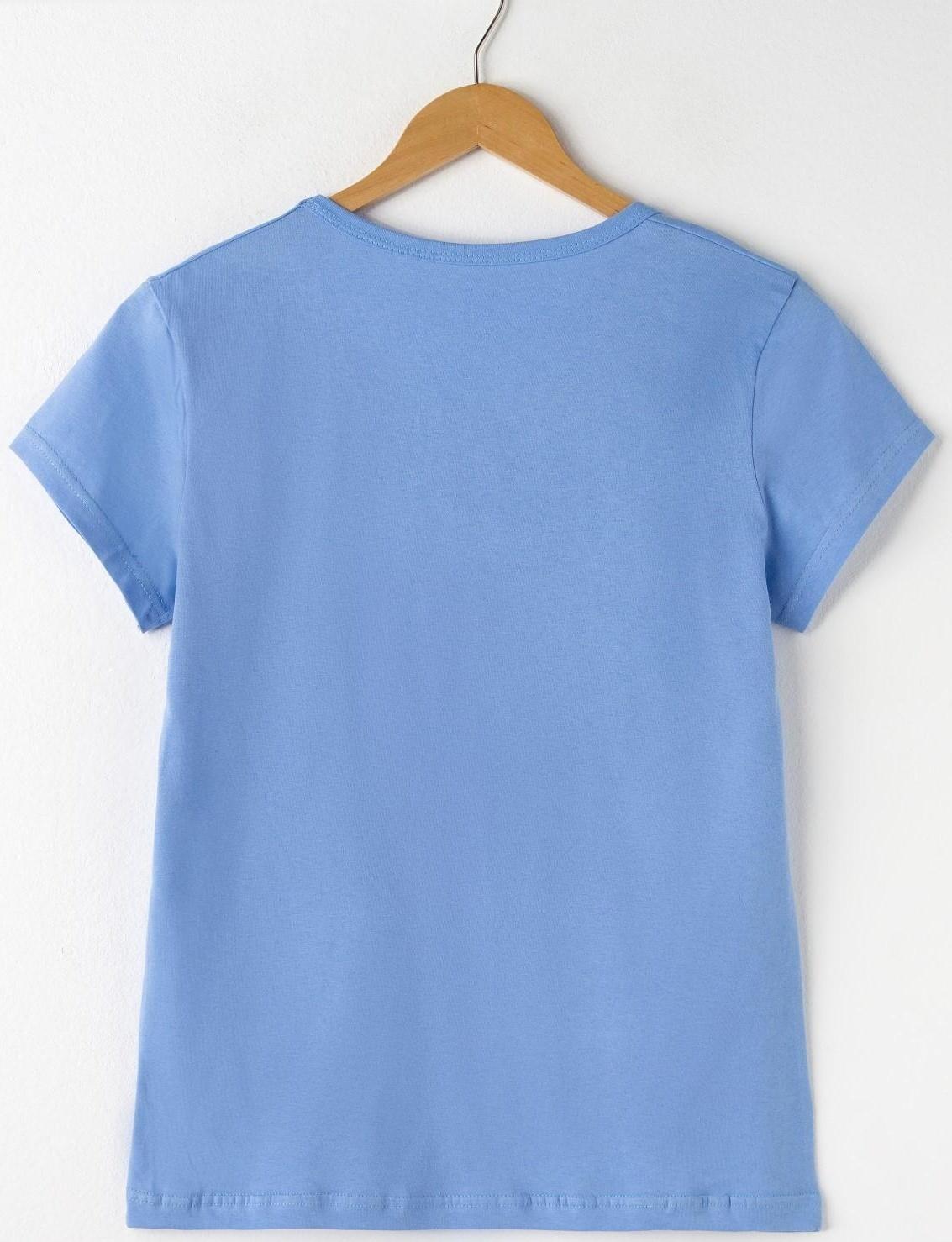 Футболка женская, цвет светло-синий/МИКС, размер 44
