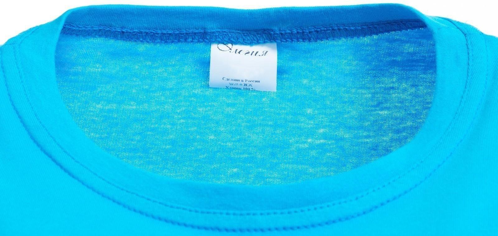 Футболка женская, цвет светло-синий/МИКС, размер 44