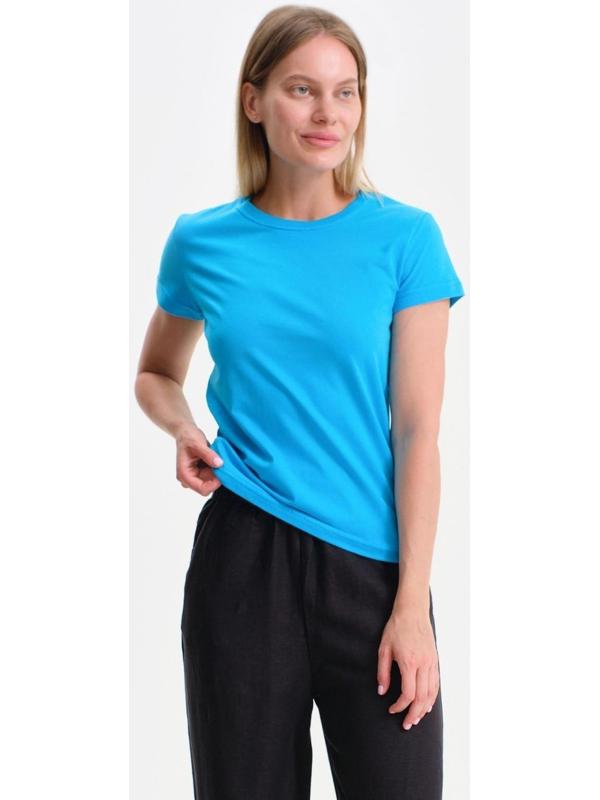 Футболка женская, цвет светло-синий/МИКС, размер 44