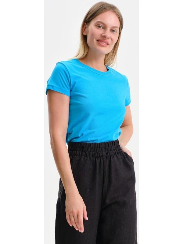 Футболка женская, цвет светло-синий/МИКС, размер 44