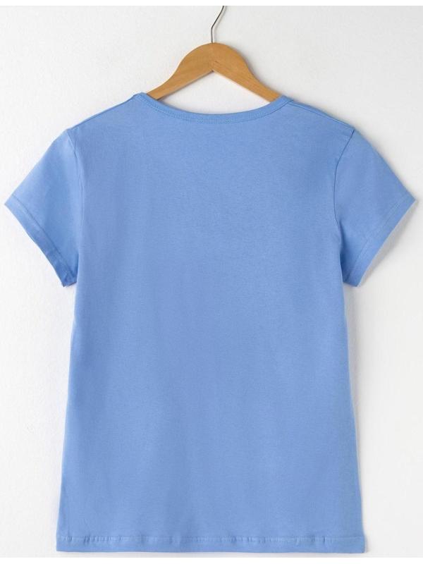 Футболка женская, цвет светло-синий/МИКС, размер 44