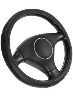 Оплетка TORSO, кожа PU, массажные вставки, размер 38 см, черный