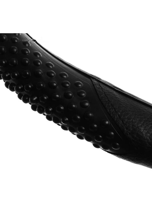 Оплетка TORSO, кожа PU, массажные вставки, размер 38 см, черный