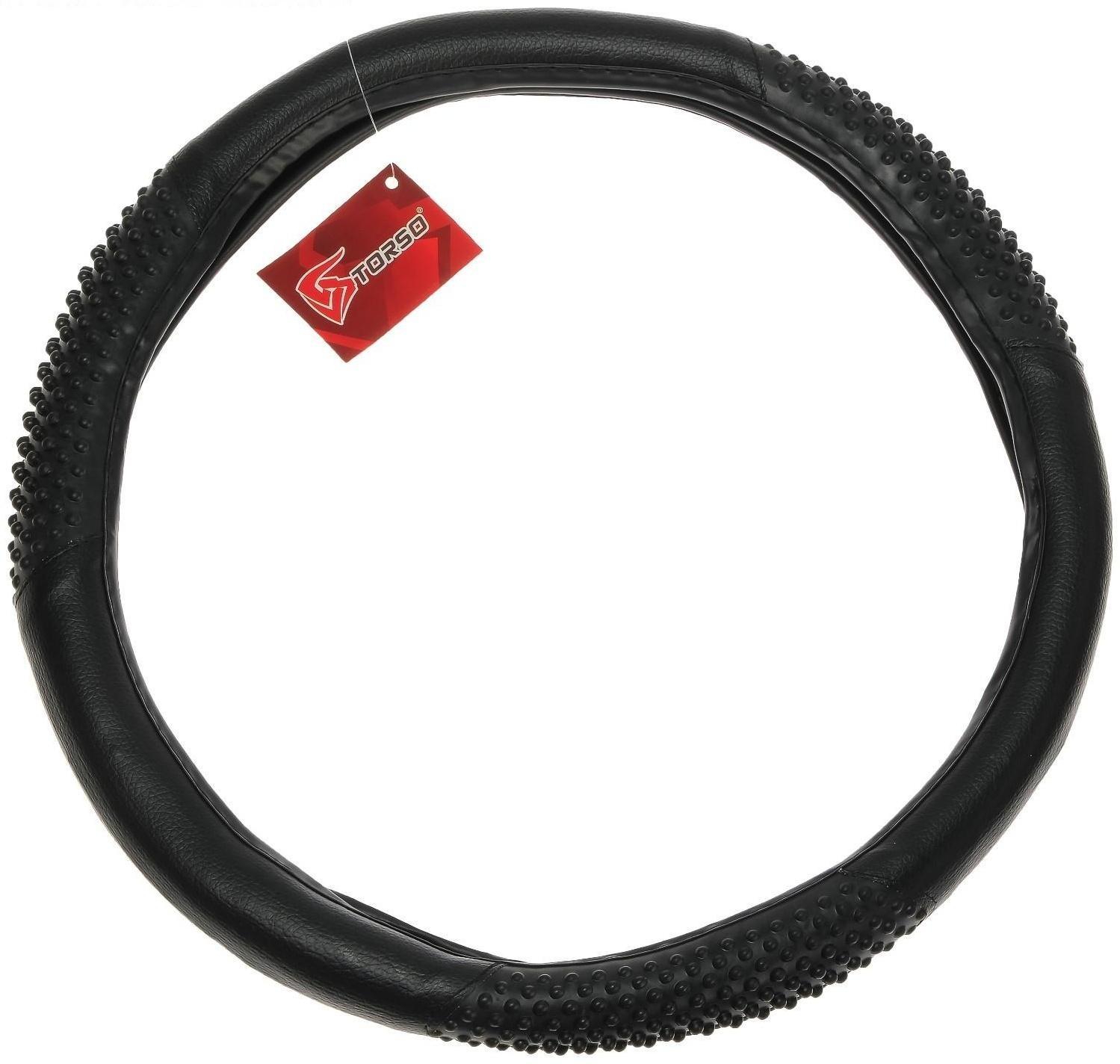 Оплётка TORSO, кожа PU, 3 массажные вставки, 38 см, черный