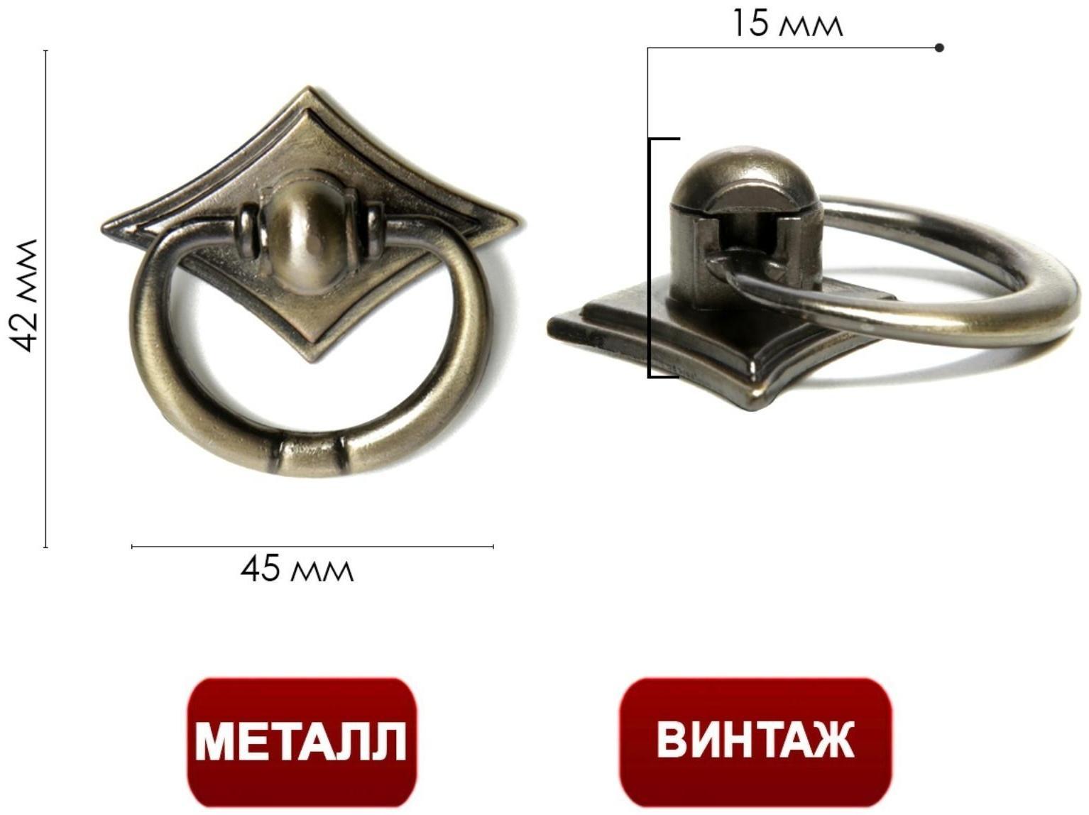 Ручка кнопка ТУНДРА РК028АВ, цвет бронза