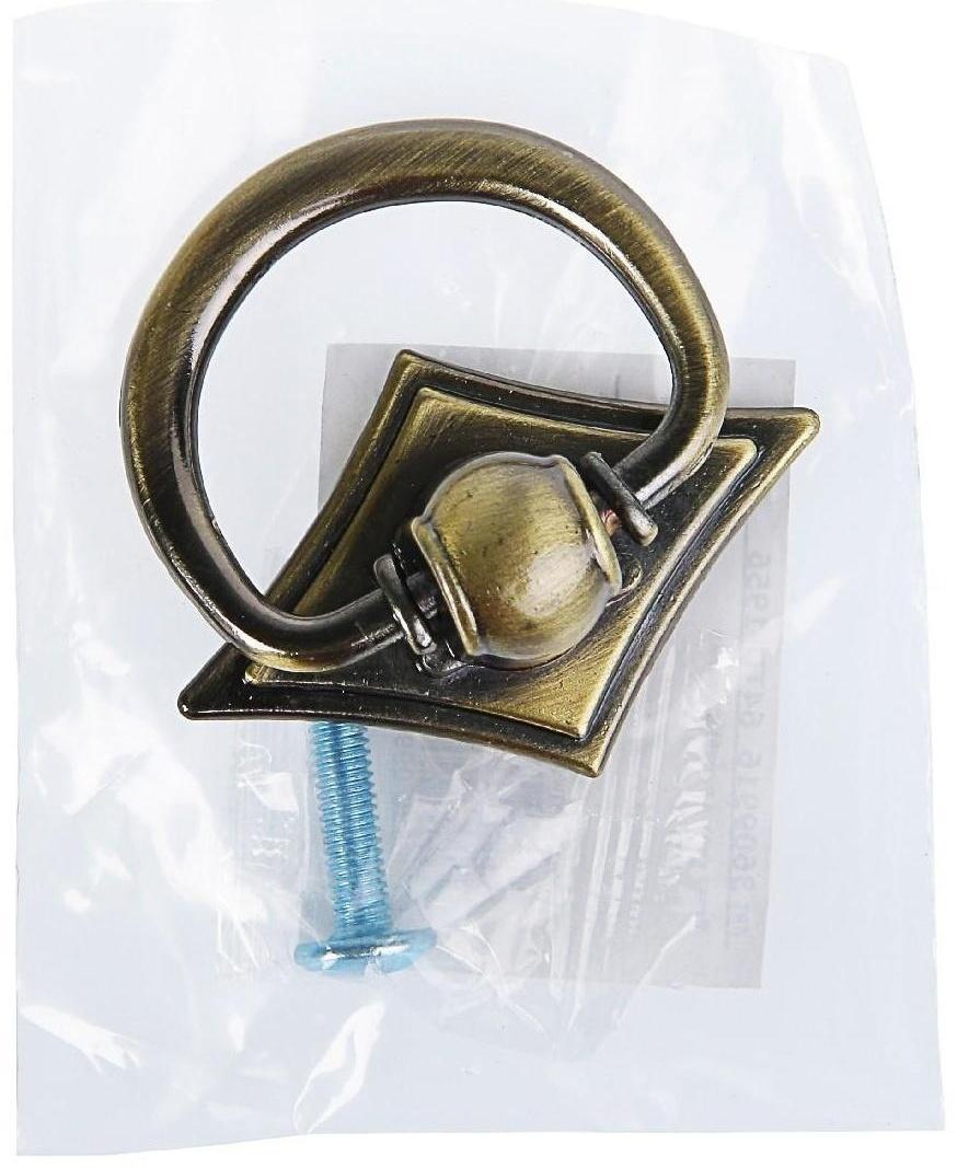 Ручка кнопка ТУНДРА РК028АВ, цвет бронза