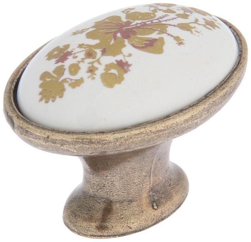 Ручка кнопка ТУНДРА РК023AB, цвет бронза