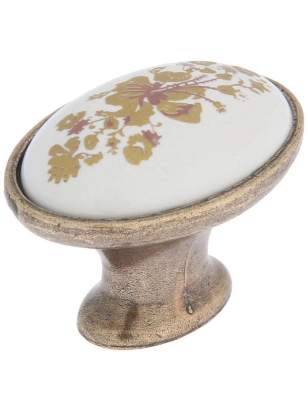 Ручка кнопка ТУНДРА РК023AB, цвет бронза