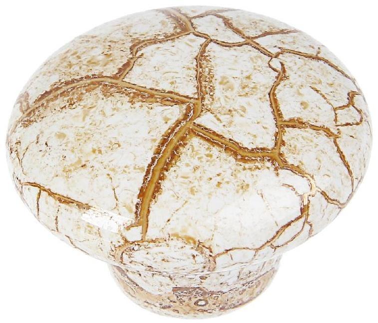 Ручка кнопка ART CAPPIO Ceramics 011, d=38, керамическая, белая с текстурой