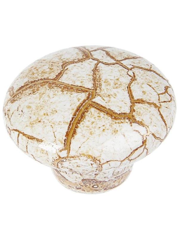 Ручка кнопка ART CAPPIO Ceramics 011, d=38, керамическая, белая с текстурой