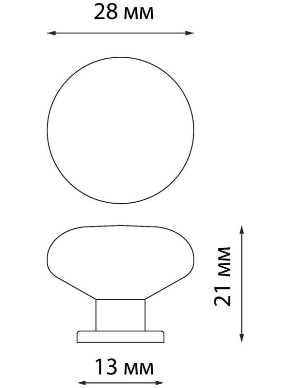 Ручка кнопка ТУНДРА PK036BL, черная