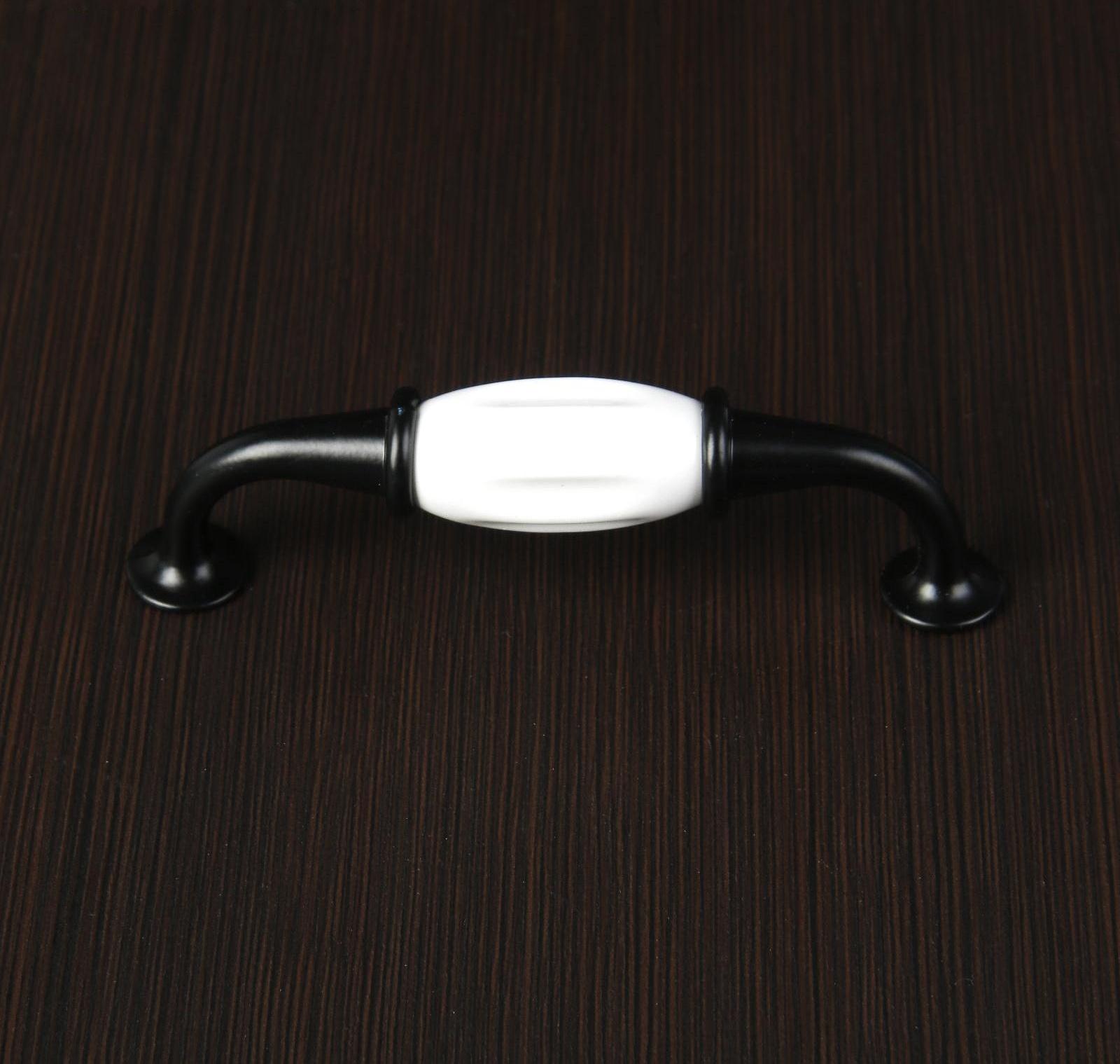 Ручка скоба STYLISH Ceramics 003,керамическая 96 мм, чёрная