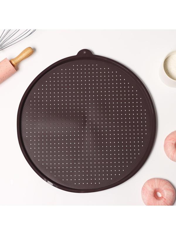 Противень силиконовый перфорированный Доляна, d=34,5 см