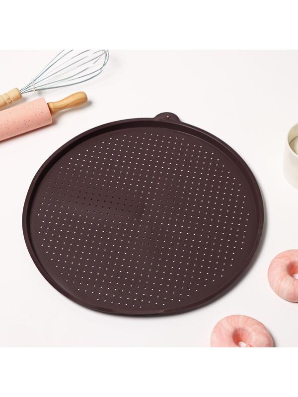 Противень силиконовый перфорированный Доляна, d=34,5 см