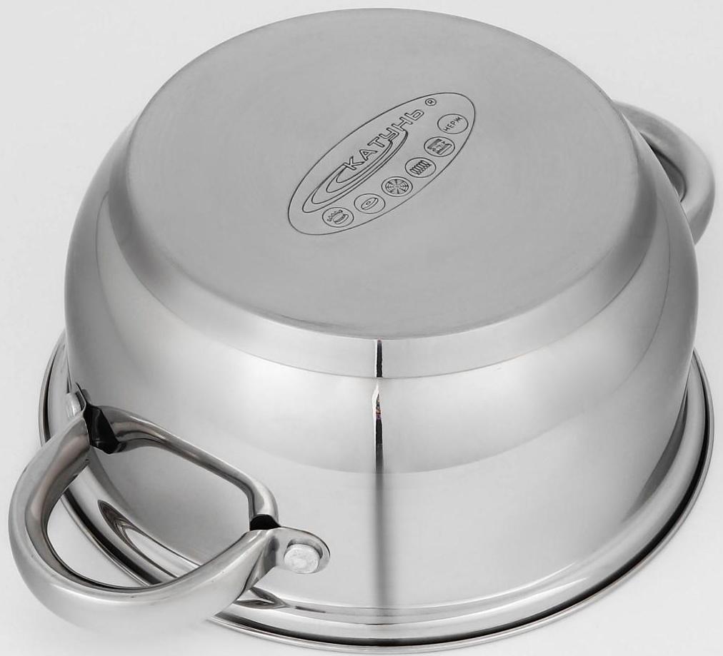 Набор кастрюль «Гретта», 3 предмета: кастрюли 2,2 л, 4,2 л, ковш 1,6 л, капсульное дно, индукция