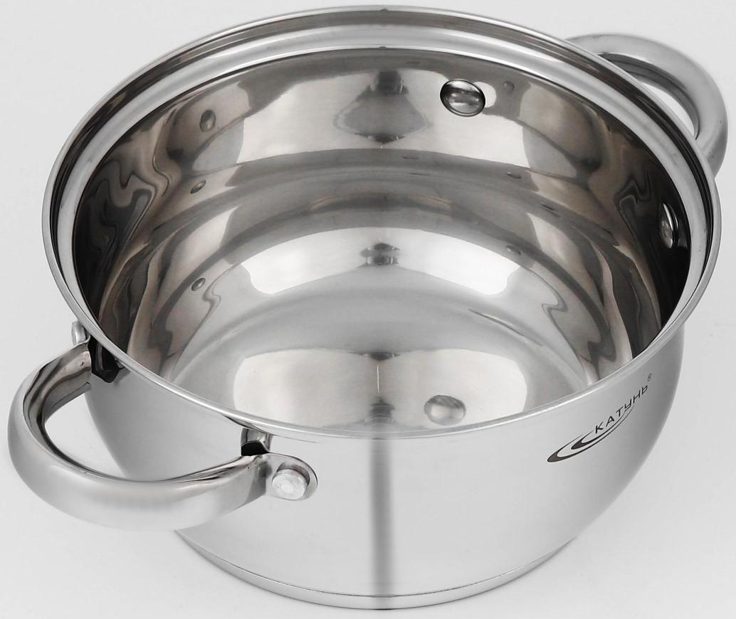 Набор кастрюль «Гретта», 3 предмета: кастрюли 2,2 л, 4,2 л, ковш 1,6 л, капсульное дно, индукция