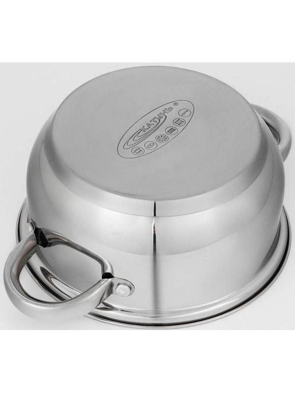 Набор кастрюль «Гретта», 3 предмета: кастрюли 2,2 л, 4,2 л, ковш 1,6 л, капсульное дно, индукция