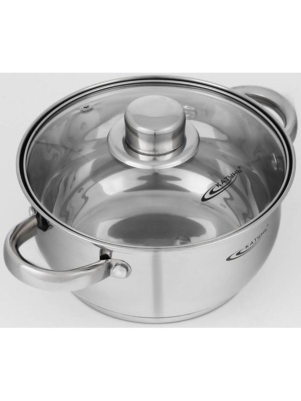 Набор кастрюль «Гретта», 3 предмета: кастрюли 2,2 л, 4,2 л, ковш 1,6 л, капсульное дно, индукция