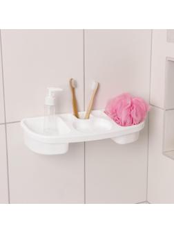 Полка для ванной комнаты, 38,5×14,5×7 см, цвет МИКС