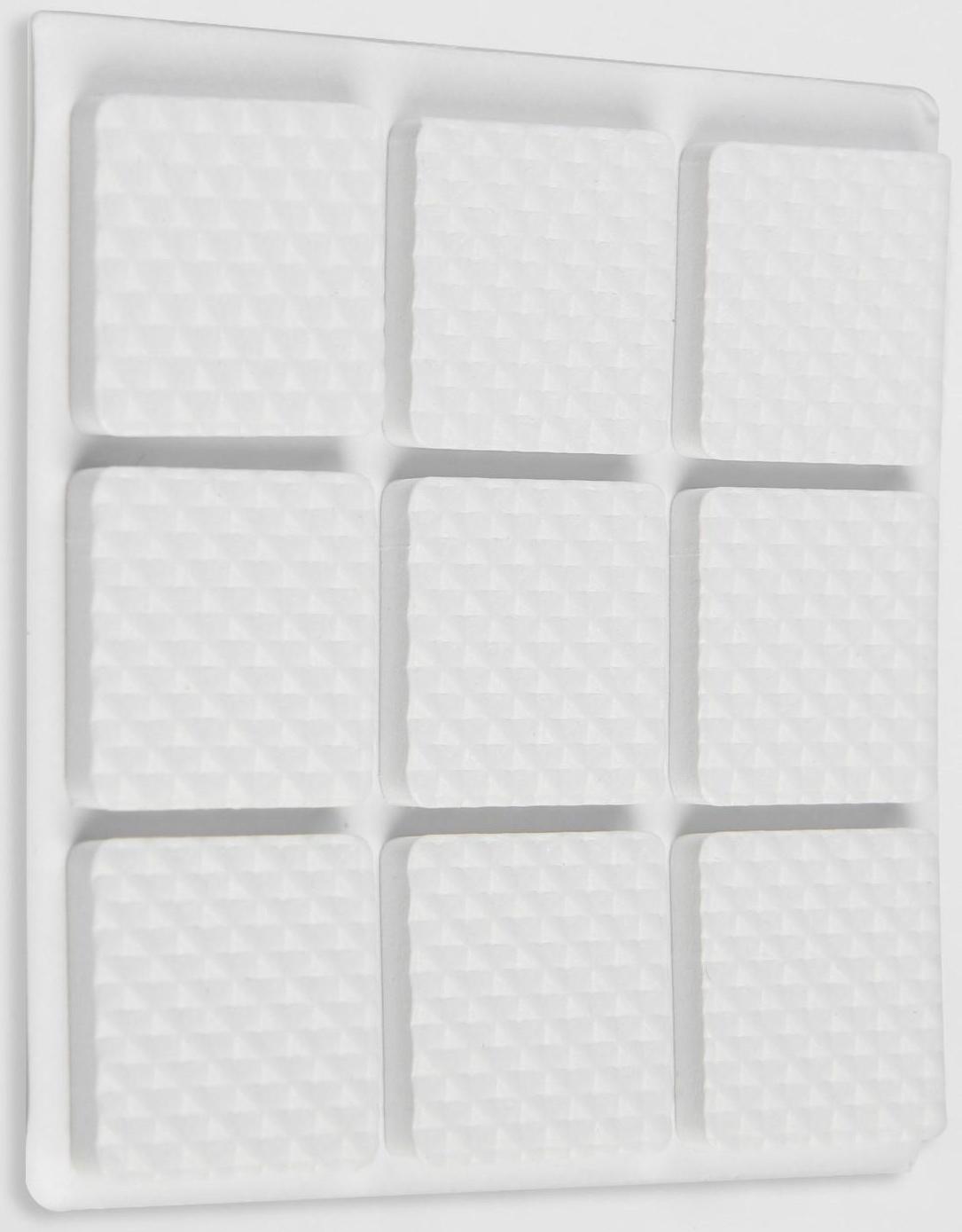 Накладка мебельная квадратная ТУНДРА, размер 18 х 18 мм, 32 шт., полимерная, цвет белый