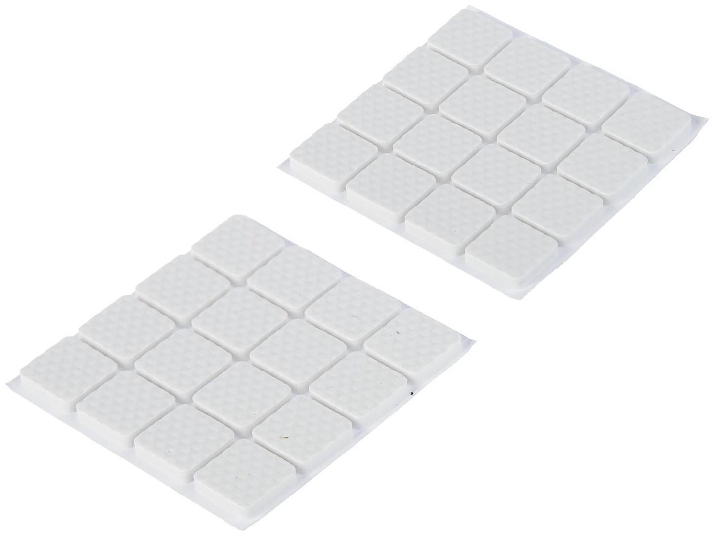 Накладка мебельная квадратная ТУНДРА, размер 18 х 18 мм, 32 шт., полимерная, цвет белый