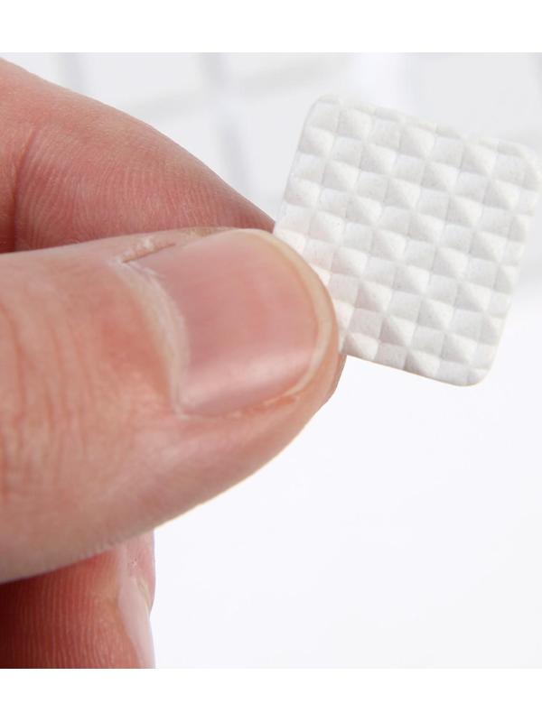 Накладка мебельная квадратная ТУНДРА, размер 18 х 18 мм, 32 шт., полимерная, цвет белый