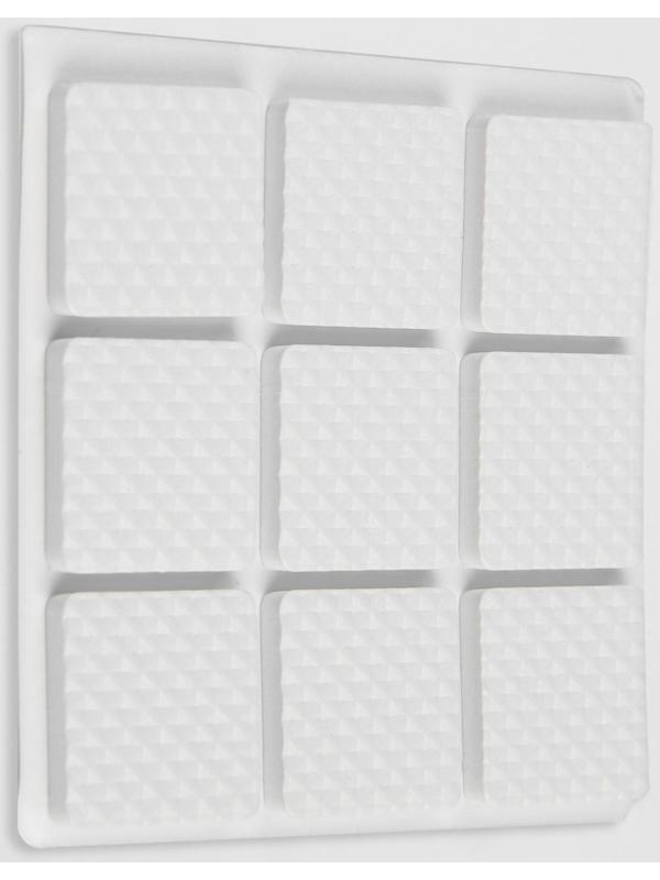 Накладка мебельная квадратная ТУНДРА, размер 18 х 18 мм, 32 шт., полимерная, цвет белый