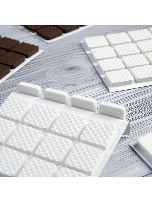 Накладка мебельная квадратная ТУНДРА, размер 18 х 18 мм, 32 шт., полимерная, цвет белый