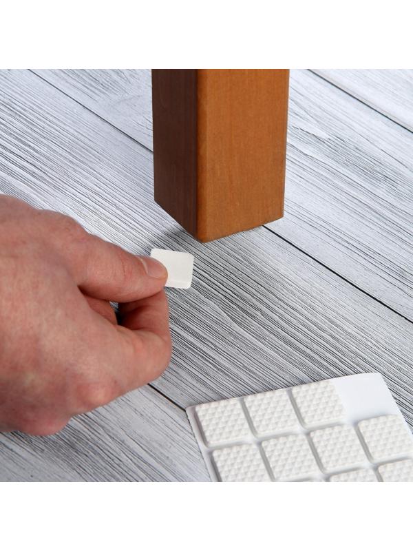 Накладка мебельная квадратная ТУНДРА, размер 18 х 18 мм, 32 шт., полимерная, цвет белый