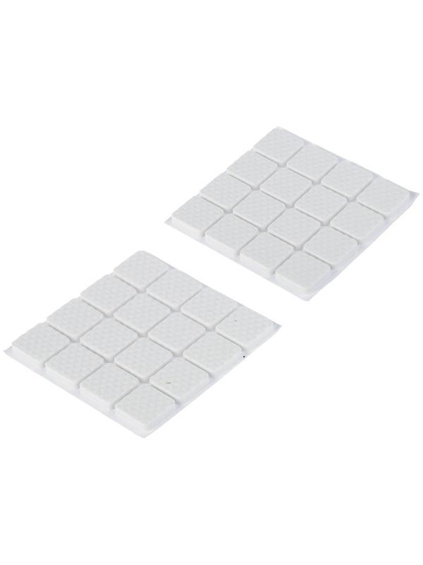 Накладка мебельная квадратная ТУНДРА, размер 18 х 18 мм, 32 шт., полимерная, цвет белый